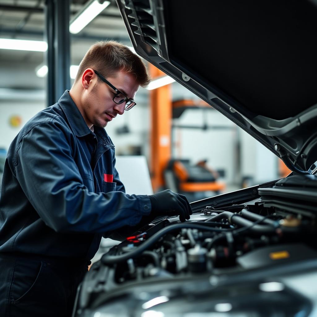 Technician performing transmission repair work at Dayara Auto Engineers, Balangoda